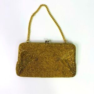 Vintage Walborg Gold Beaded Evening Purse